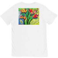 Paradise Flowers Acrylic Painting V-neck Tee | Artistshot