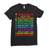 Earth Is Not Flat Vaccines Work Climate Change Science Ladies Fitted T-shirt | Artistshot