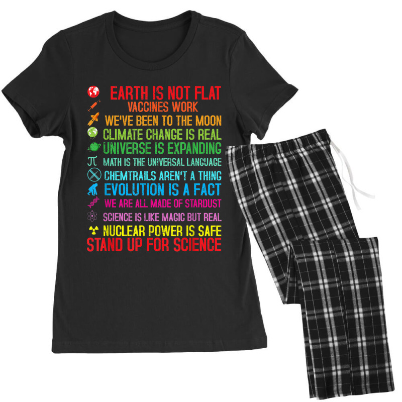 Earth Is Not Flat Vaccines Work Climate Change Science Women's Pajamas Set by CoreyMartinPeters | Artistshot