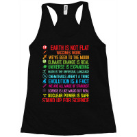 Earth Is Not Flat Vaccines Work Climate Change Science Racerback Tank | Artistshot