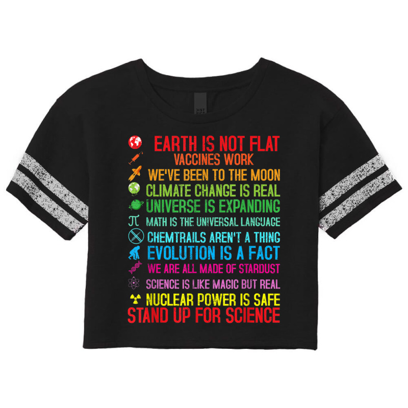 Earth Is Not Flat Vaccines Work Climate Change Science Scorecard Crop Tee by CoreyMartinPeters | Artistshot