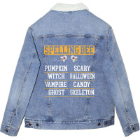 Womens Spelling Bee Costume For A Halloween Costume For Teacher Unisex Sherpa-lined Denim Jacket | Artistshot