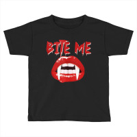 Bite Me Funny Halloween Vampire Bite Me Tank Top Toddler T-shirt | Artistshot