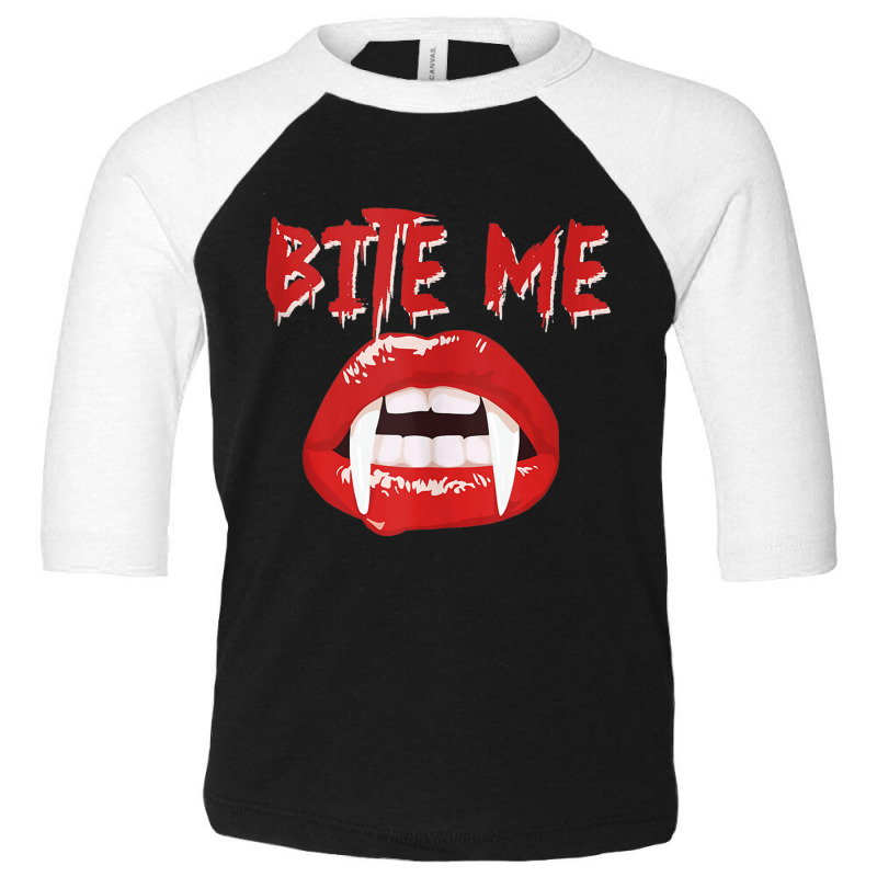 Bite Me Funny Halloween Vampire Bite Me Tank Top Toddler 3/4 Sleeve Tee by JoshuaDavidRocoe | Artistshot