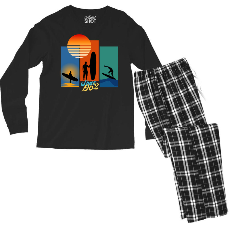 Longboard Surfing Since 1962 Sweatshirt Men's Long Sleeve Pajama Set | Artistshot