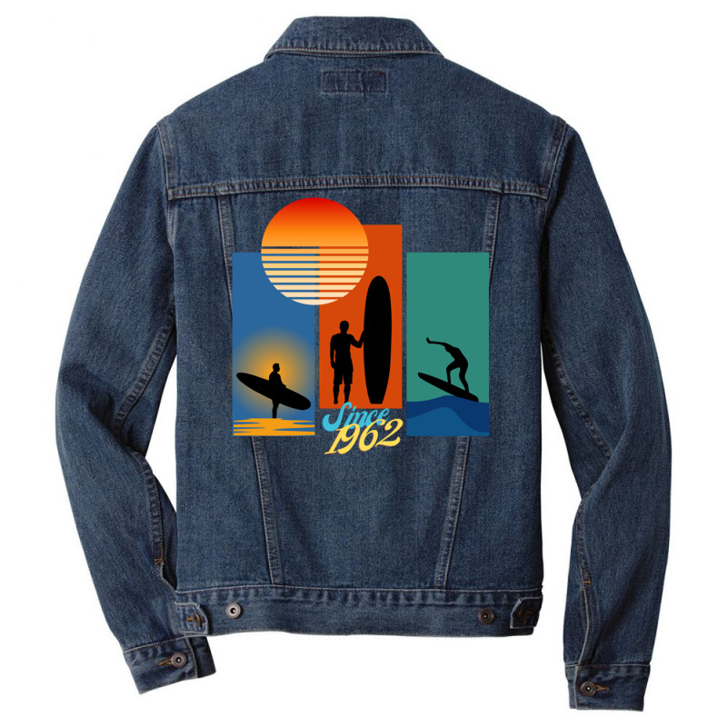 Longboard Surfing Since 1962 Sweatshirt Men Denim Jacket | Artistshot