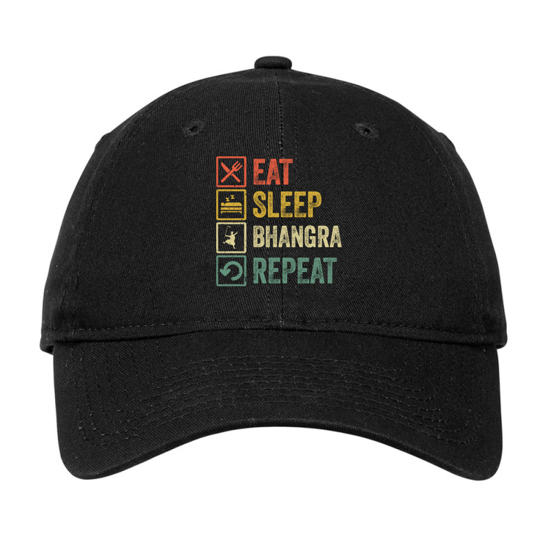 Funny Eat Sleep Bhangra Repeat Retro Funny Gift Adjustable Cap by gbjrartnerz | Artistshot