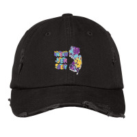 New Jersey State Abstract Art Vintage Cap | Artistshot