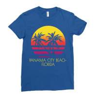 Panama City Beach Florida Vintage Tropical Sunset Palm Nature Funny Ladies Fitted T-shirt | Artistshot