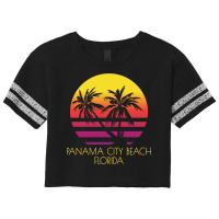 Panama City Beach Florida Vintage Tropical Sunset Palm Nature Funny Scorecard Crop Tee | Artistshot