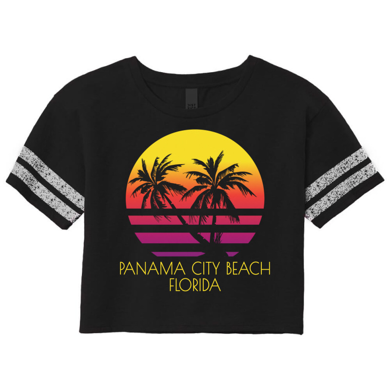 Panama City Beach Florida Vintage Tropical Sunset Palm Nature Funny Scorecard Crop Tee by lybohasmanop | Artistshot