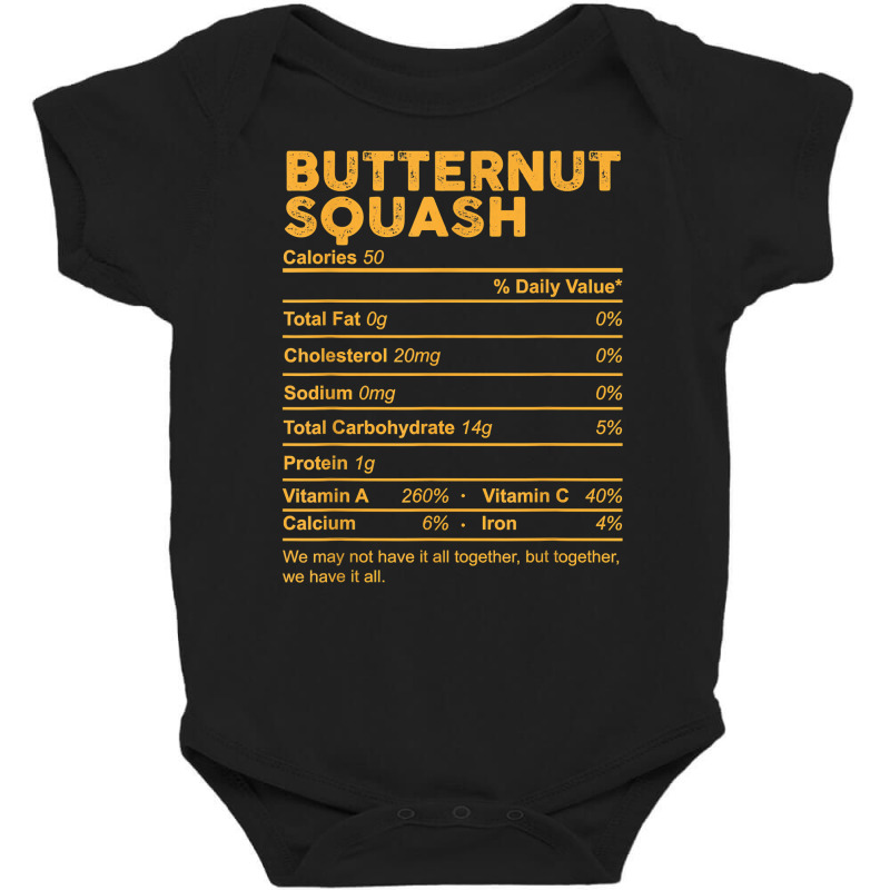 Funny Butternut Squash Nutrition Facts Thanksgiving Food T Shirt Baby Bodysuit by kogmor58594 | Artistshot