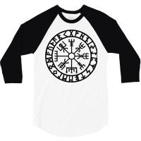 Vegvisir   Futhark   Runes   Navigator   Vikings 3/4 Sleeve Shirt | Artistshot