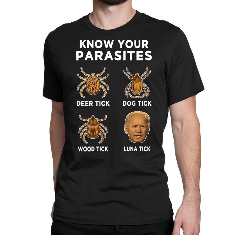 Know Your Parasites Funny Anti Joe Biden (on Back) T Shirt Classic T-shirt by javauxswar | Artistshot