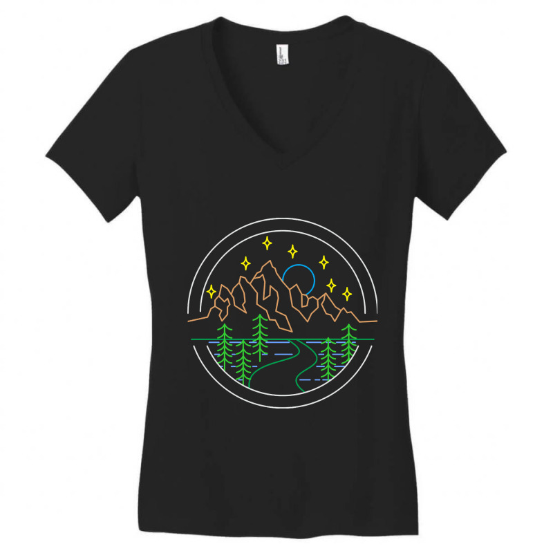 Beach Line Art-it4it Women's V-Neck T-Shirt by denverhumans58 | Artistshot