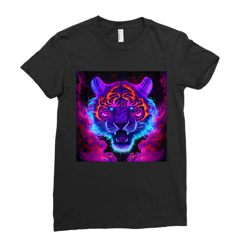 Tiger Colorful Pop Art Ladies Fitted T-Shirt by Noto Creative | Artistshot