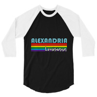 Alexandria Louisiana Pride Shirt Alexandria Lgbt Gift Lgbtq Supporter 3/4 Sleeve Shirt | Artistshot