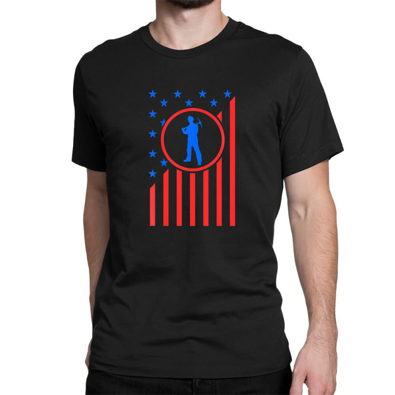 Coal Miner Dad Support Coal Mining Family Husband Usa Flag Classic T-shirt by kaciacindz6 | Artistshot