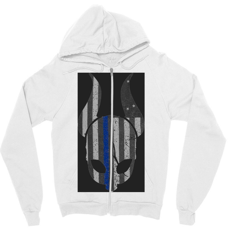 Betsy Ross Thin Blue Line Viking Skull  Humor Gift Zipper Hoodie | Artistshot