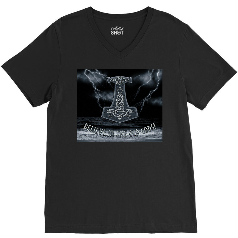 Believe In The Old Gods Thorx27s Hammer  Nostalgia Aesthetic V-neck Tee | Artistshot