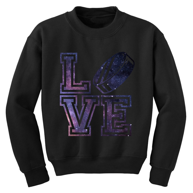 Awesome Hockey Love Design With Puck For A Birthday Or Christmas-xec0g Youth Sweatshirt by mysofiazo | Artistshot