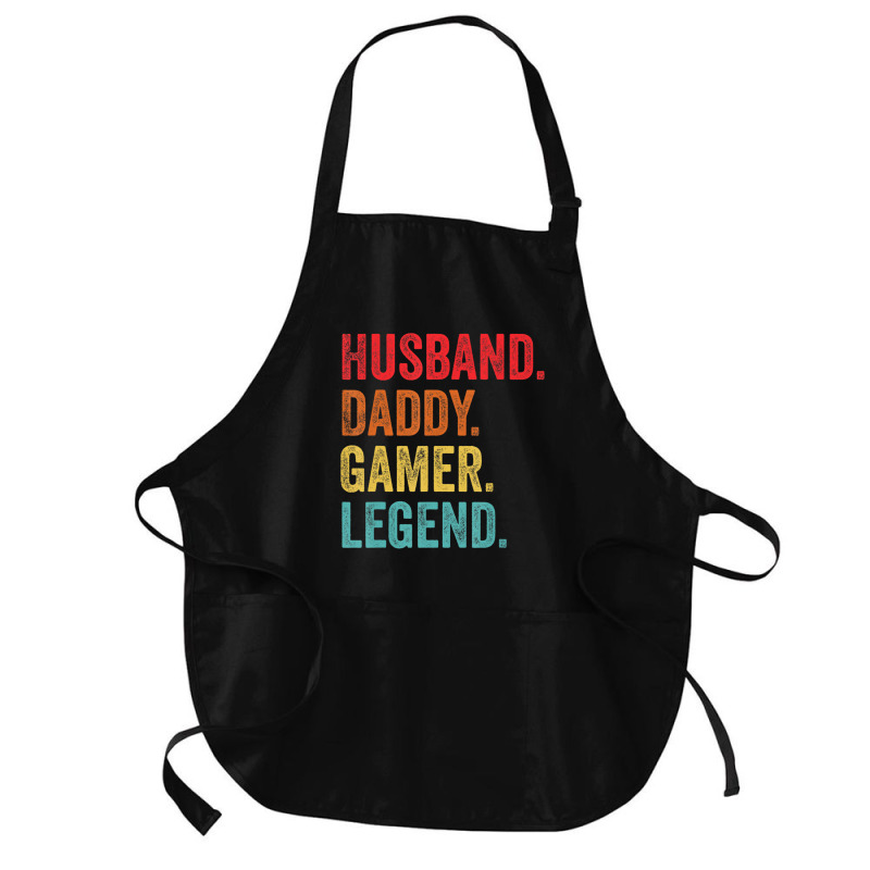 Hot Trend Husband Daddy Father Gamer Legend Video Gaming Lover Medium-length Apron | Artistshot