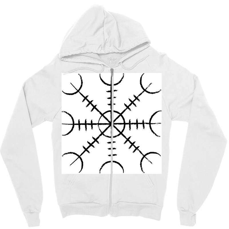 Aegishjalmur Viking Rune Symbol  Aesthetic Cute Zipper Hoodie | Artistshot