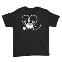 Easter Day T  Shirt Stethoscope Nurse Tail Easter Bunny Colorful Eggs Youth Tee | Artistshot