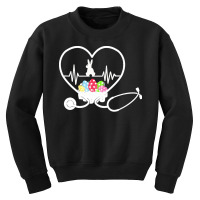 Easter Day T  Shirt Stethoscope Nurse Tail Easter Bunny Colorful Eggs Youth Sweatshirt | Artistshot