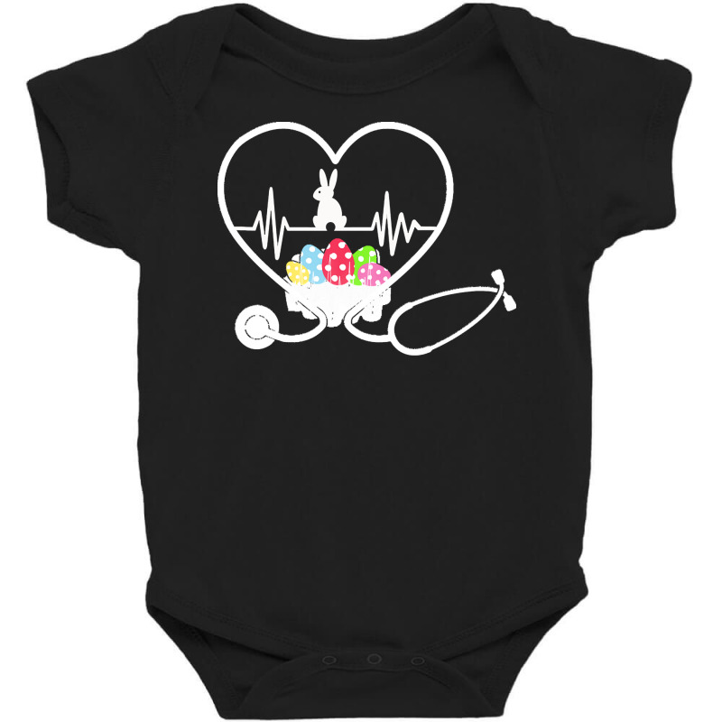 Easter Day T  Shirt Stethoscope Nurse Tail Easter Bunny Colorful Eggs Baby Bodysuit | Artistshot