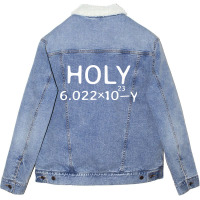 Holy Moley Avogadro Mole Carbon Funny Chemistry Unisex Sherpa-lined Denim Jacket | Artistshot