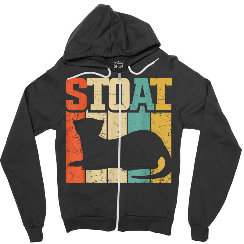 Vintage Stoat Short-tailed Weasel Ermine Zipper Hoodie | Artistshot