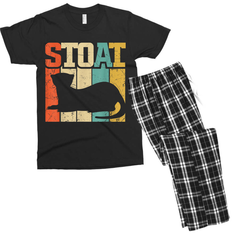 Vintage Stoat Short-tailed Weasel Ermine Men's T-shirt Pajama Set | Artistshot