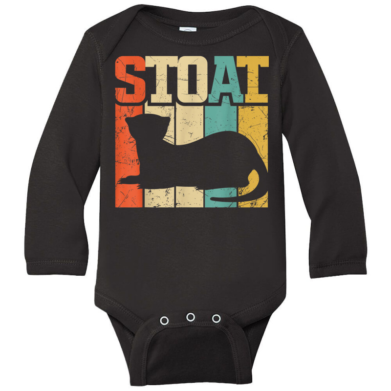 Vintage Stoat Short-tailed Weasel Ermine Long Sleeve Baby Bodysuit | Artistshot