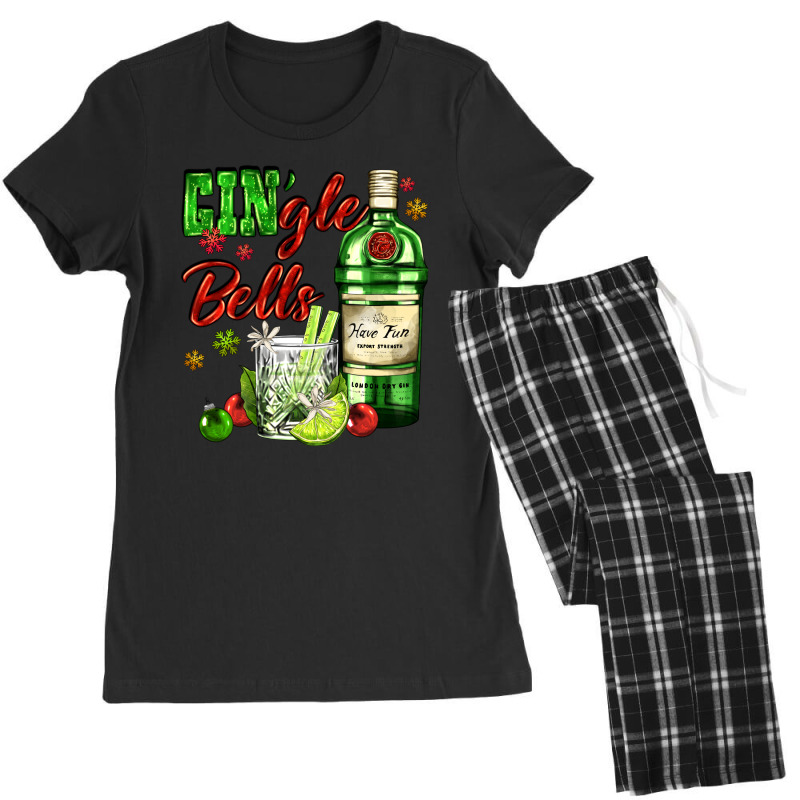 Gin`gle Bells With Bottle And Cocktail Women's Pajamas Set by AdoDesignShop | Artistshot