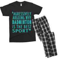 Badminton Net Racket Double Sayings Men's T-shirt Pajama Set | Artistshot