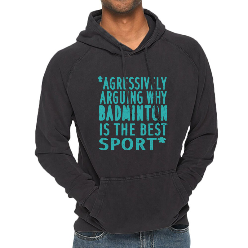 Badminton Net Racket Double Sayings Vintage Hoodie by cryingdappled109 | Artistshot