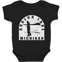 Avalon Lake Ice Fishing Michigan Baby Bodysuit | Artistshot