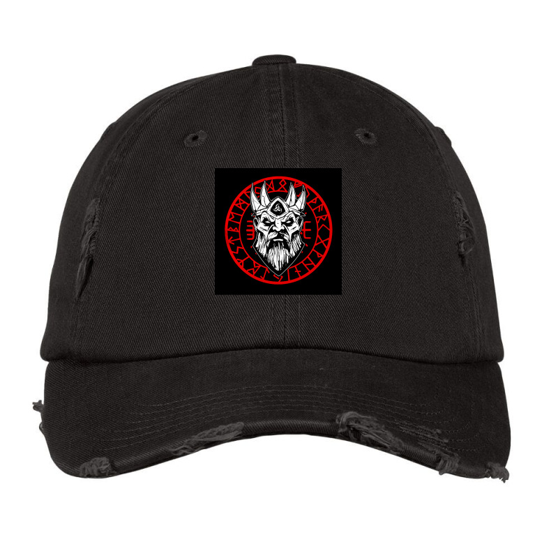 Black And Red Vegvisir Viking Warrior  Vintage Cute Vintage Cap by dummearleyj | Artistshot