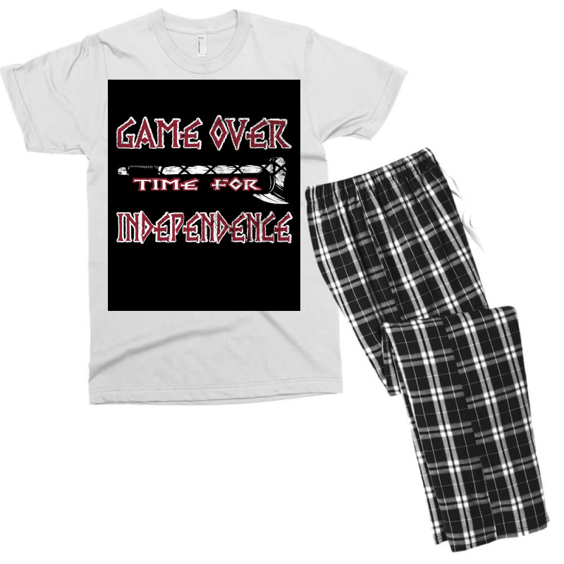 Game Over Vikings Viking Ax Ax Independence  Vintage Travel Men's T-shirt Pajama Set | Artistshot