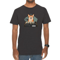 Funny Synthesizer Fan Korgi Corgi Dog Lover Vintage T-shirt | Artistshot