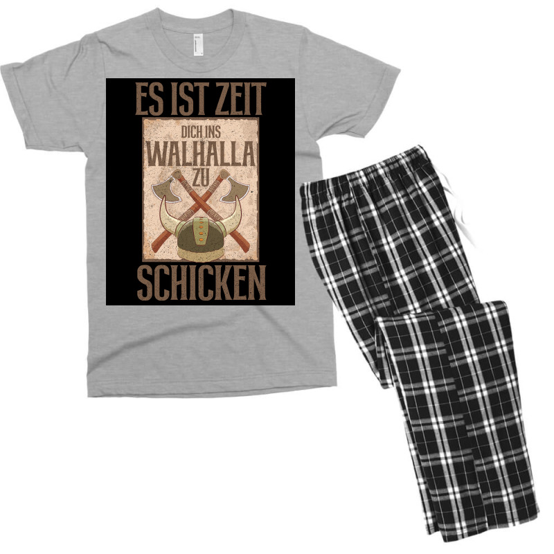 Es Ist Zeit Dich Ins Walhalla Zu Schickn  Aesthetic Hipster Men's T-shirt Pajama Set | Artistshot