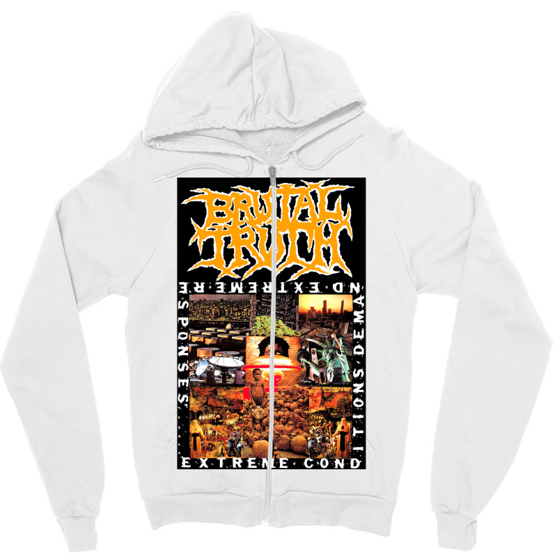 Extreme Conditions Demand Extreme Responses By Brutal Tclassic Old Sch Zipper Hoodie | Artistshot