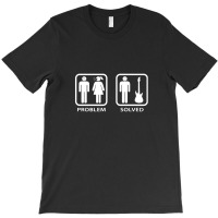 Problem Solved Guitar Mens Funny Electric Acoustic Bass Player Strings T-shirt | Artistshot