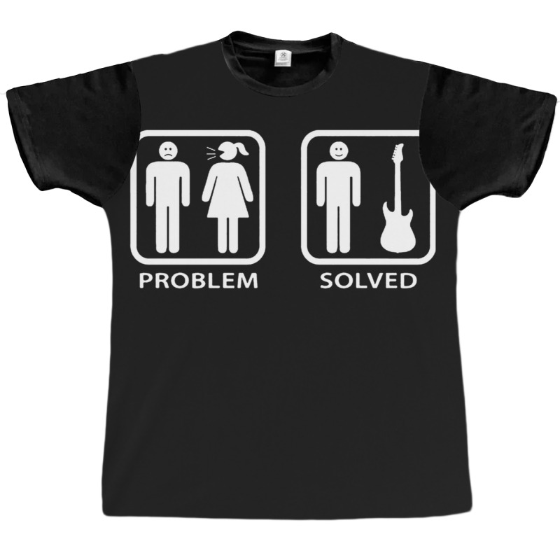 Problem Solved Guitar Mens Funny Electric Acoustic Bass Player Strings Graphic T-shirt | Artistshot