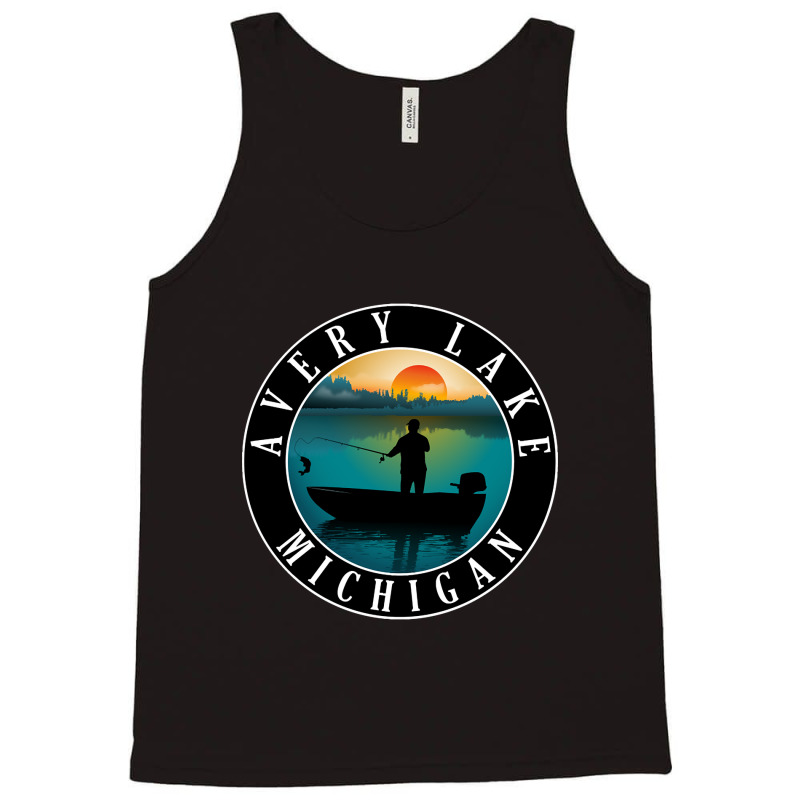 Avery Lake Fishing Michigan Sunset Tank Top by fencingderby989 | Artistshot