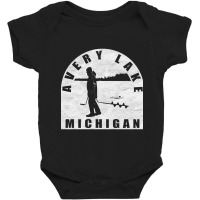 Avery Lake Ice Fishing Michigan Baby Bodysuit | Artistshot