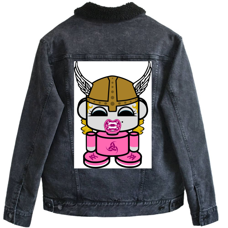 Freya Ox27babybot Toy Robot  Red Unisex Sherpa-lined Denim Jacket | Artistshot