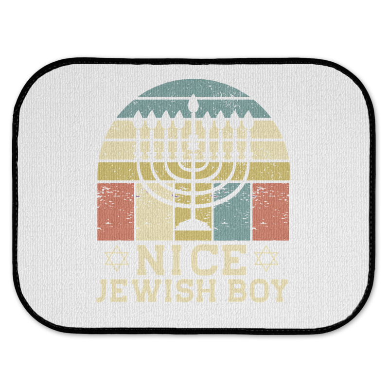 Nice Jewish Boy Cool Chanukah Funny Ugly Hanukkah Sweater Pullover Hoo Rear Car Mat | Artistshot