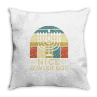 Nice Jewish Boy Cool Chanukah Funny Ugly Hanukkah Sweater Pullover Hoo Throw Pillow | Artistshot